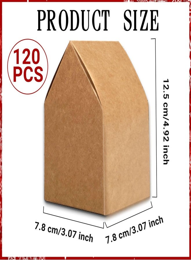 SENONAPO 120 Pcs Brown Gingerbread House Favor Boxes - DIY Build Gingerbread House Boxes - Cardboard Christmas Crafts Gift Boxes for Party Decorating Supplies - Image 3